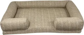 | Large Pet Bed - Orthopedic Memory Foam - Rondo Oatmeal - Pet Grade Fabric - Bordered Dog Bed - Large Pet Bed - Luxurious Dog Bed