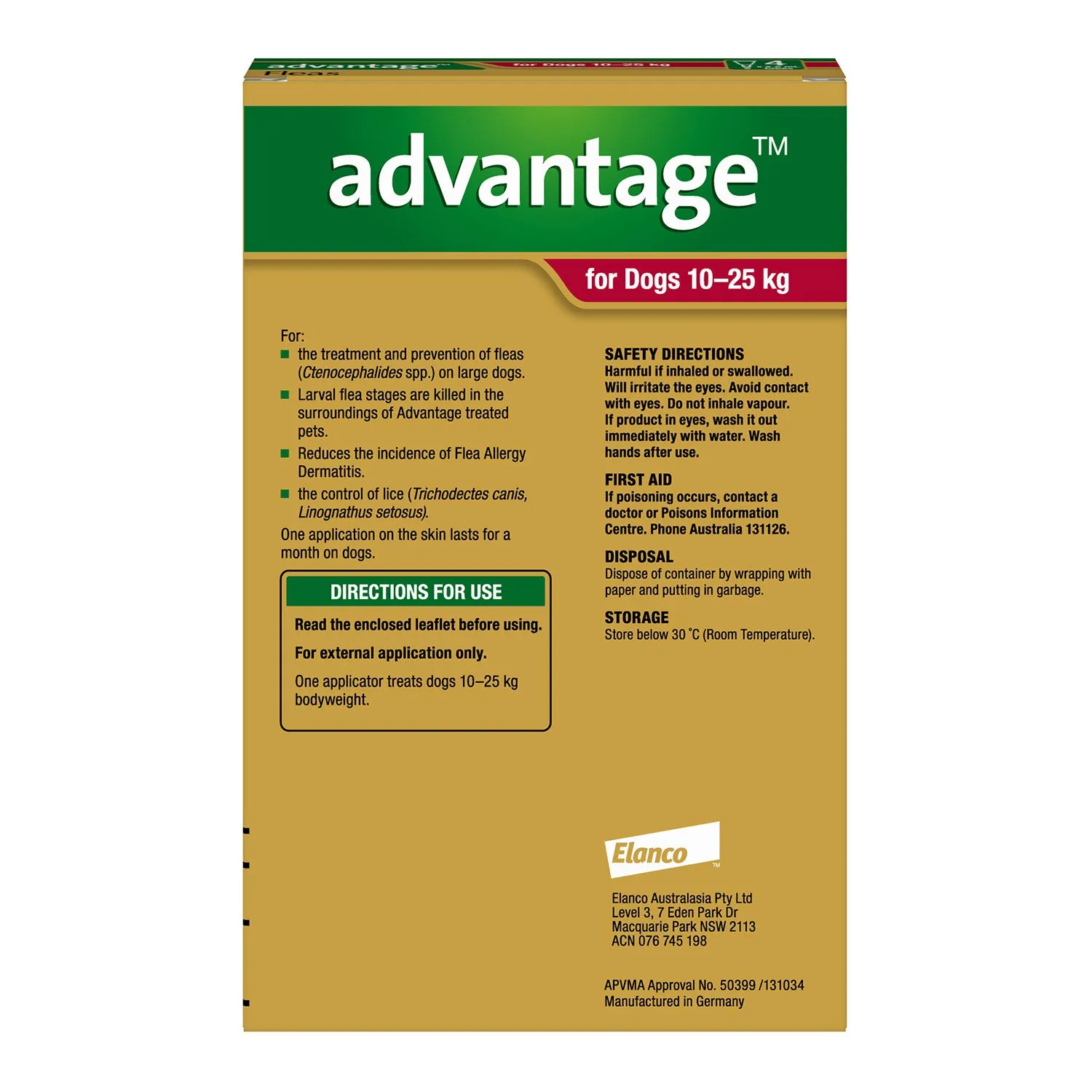 Advantage Flea Treatment for Dogs 10-25kg
