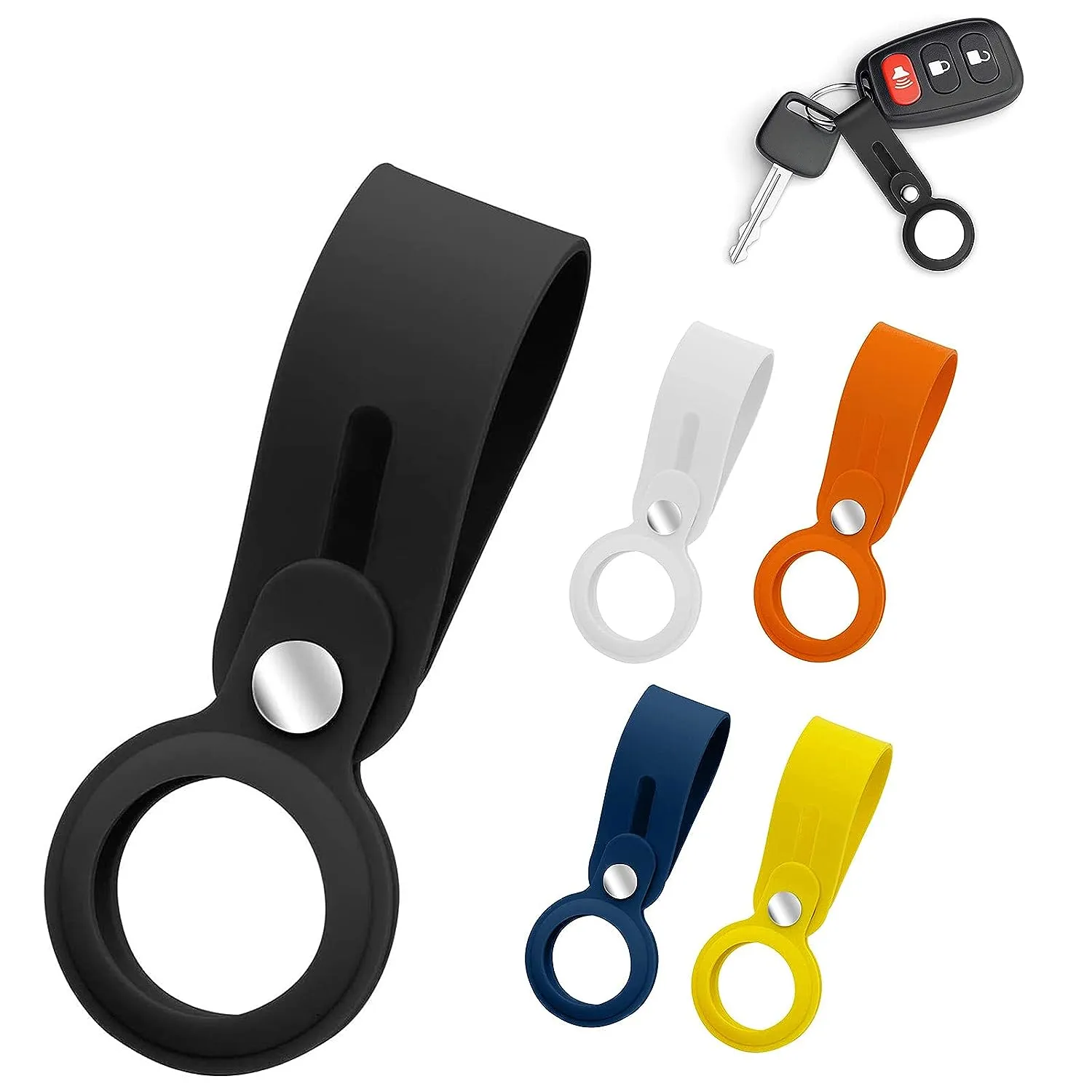 Apple Airtags-(2021) (FOSO) Silicone Loop Case - Orange