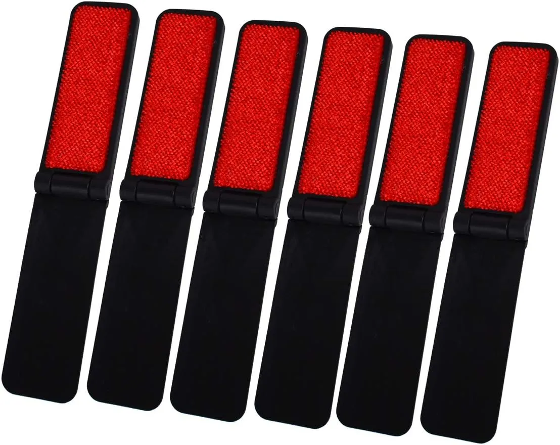 Baitaihem 6 Pack Mini Fold Up Lint Brushes for Travel Compact Purse PocketBlack