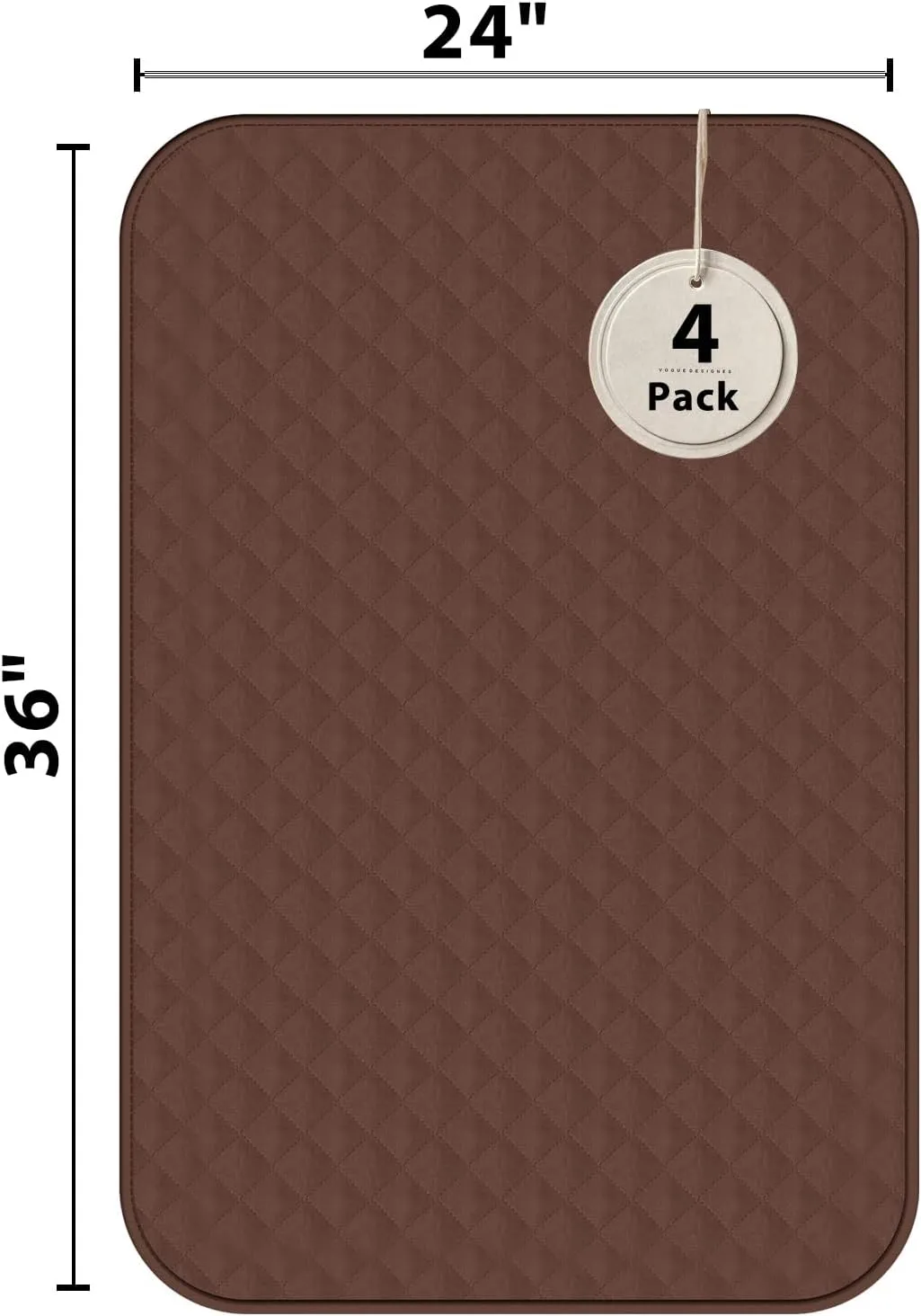Bed Pads Washable Waterproof 24x36 Inch (4 Pack), Washable Bed Pads for Incontinence, Bed Wetting, and Pet Protection, Brown  Ideal for Elderly, Adults, Kids and Pets