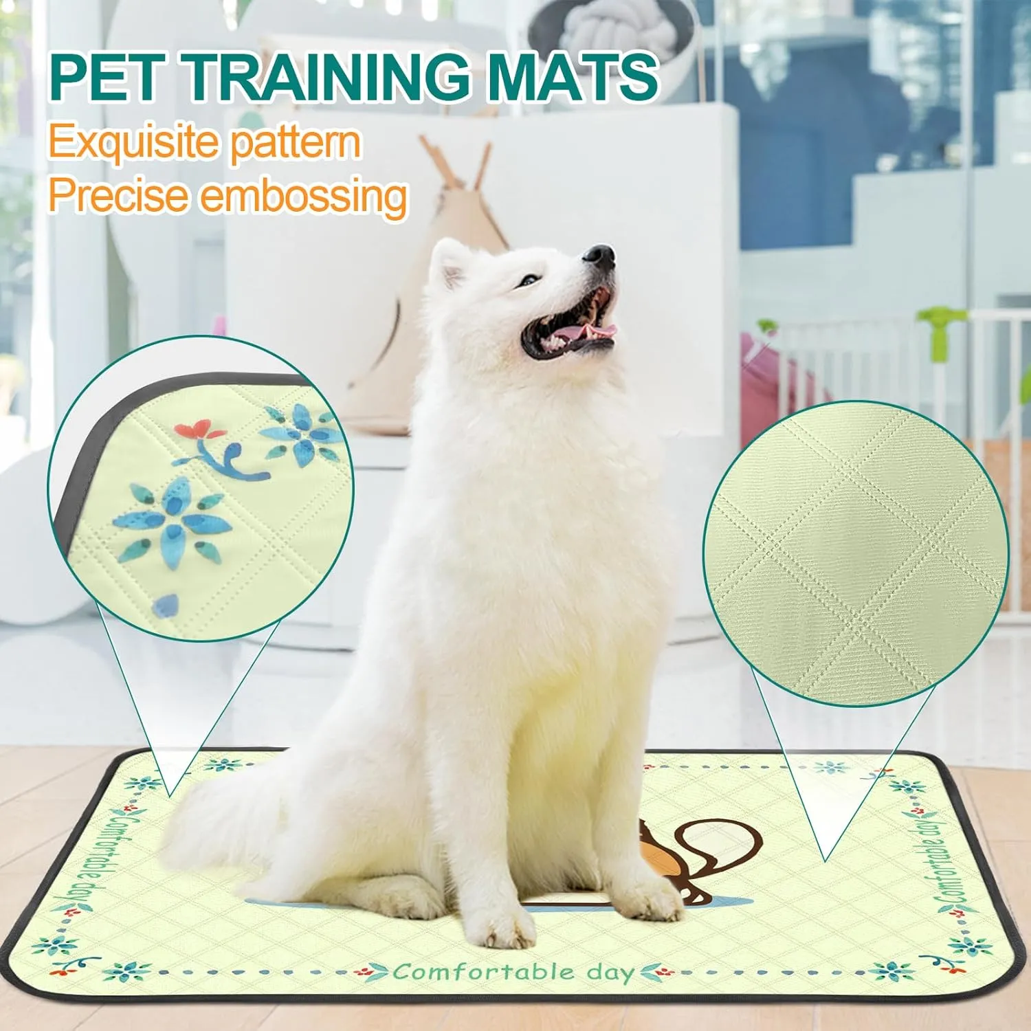 Bestio Pee Pads for Dogs Washable,30'' x 34" 2 Pack Reusable Dog Pads with Heavy Absorbent, Leak-Proof,Non-Slip for Pet Training,Dog Reusable Pee Pad for Pets Whelping Box, Potty Training