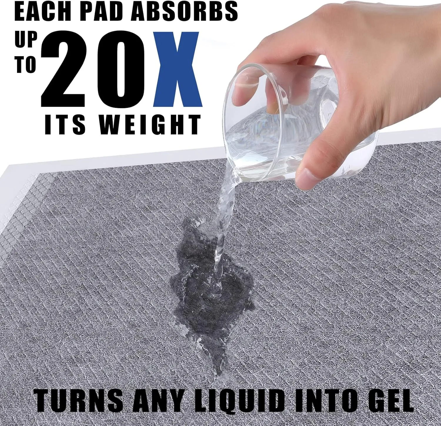 Bolux Dog and Puppy Training Pads Disposable Dog Pee Pads (100, Charcoal 13"*18")