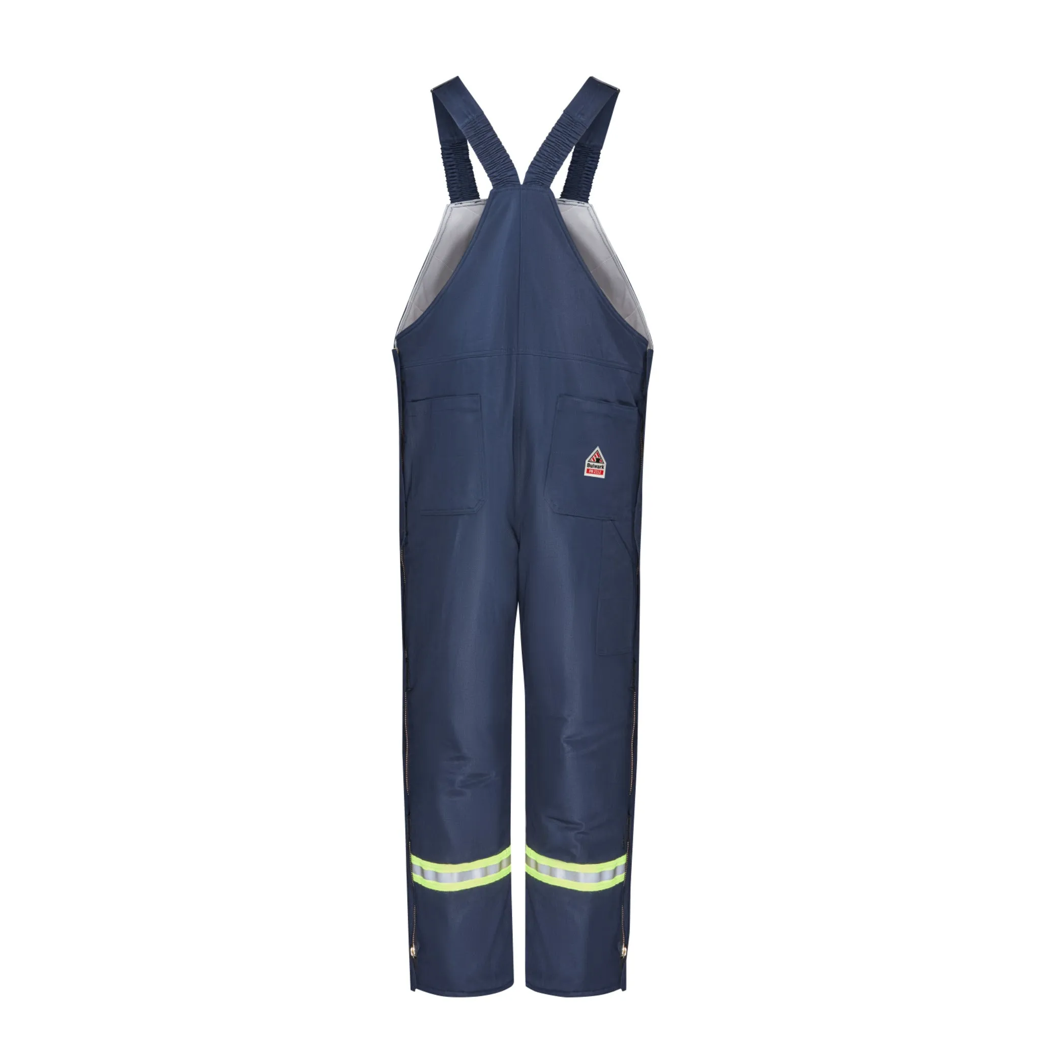 Bulwark FR Men's BLCT Midweight Excel Insulated Bib Overall - HRC/CAT 3, Arc Rated, Reflective Trim, Reinforced Knees, Flame Resistant | Sizes S-3XL