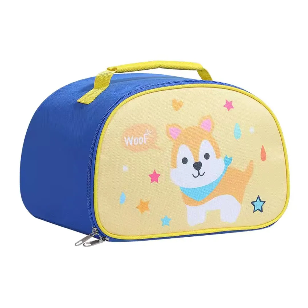Cartoon Dog Design Round Lunch Bag for Kids