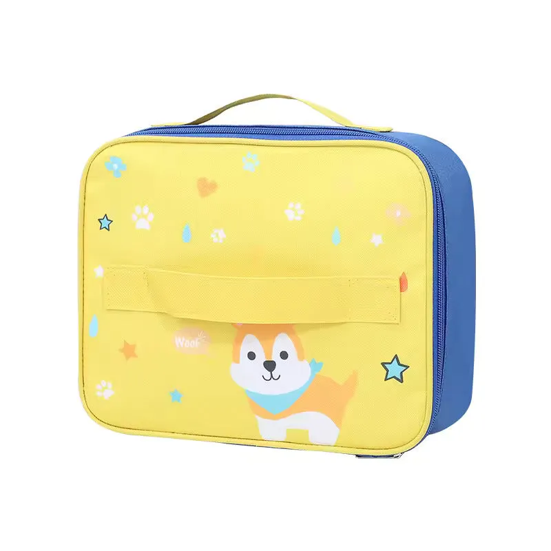 Cartoon Dog Design Square Lunch Bag for Kids