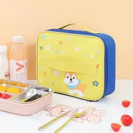 Cartoon Dog Design Square Lunch Bag for Kids