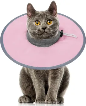 Cat Cone Collar Soft, Cat Recovery Collar to Stop Licking, Waterproof Cats Donut Collars, Adjustable Cats Collars(Pink)
