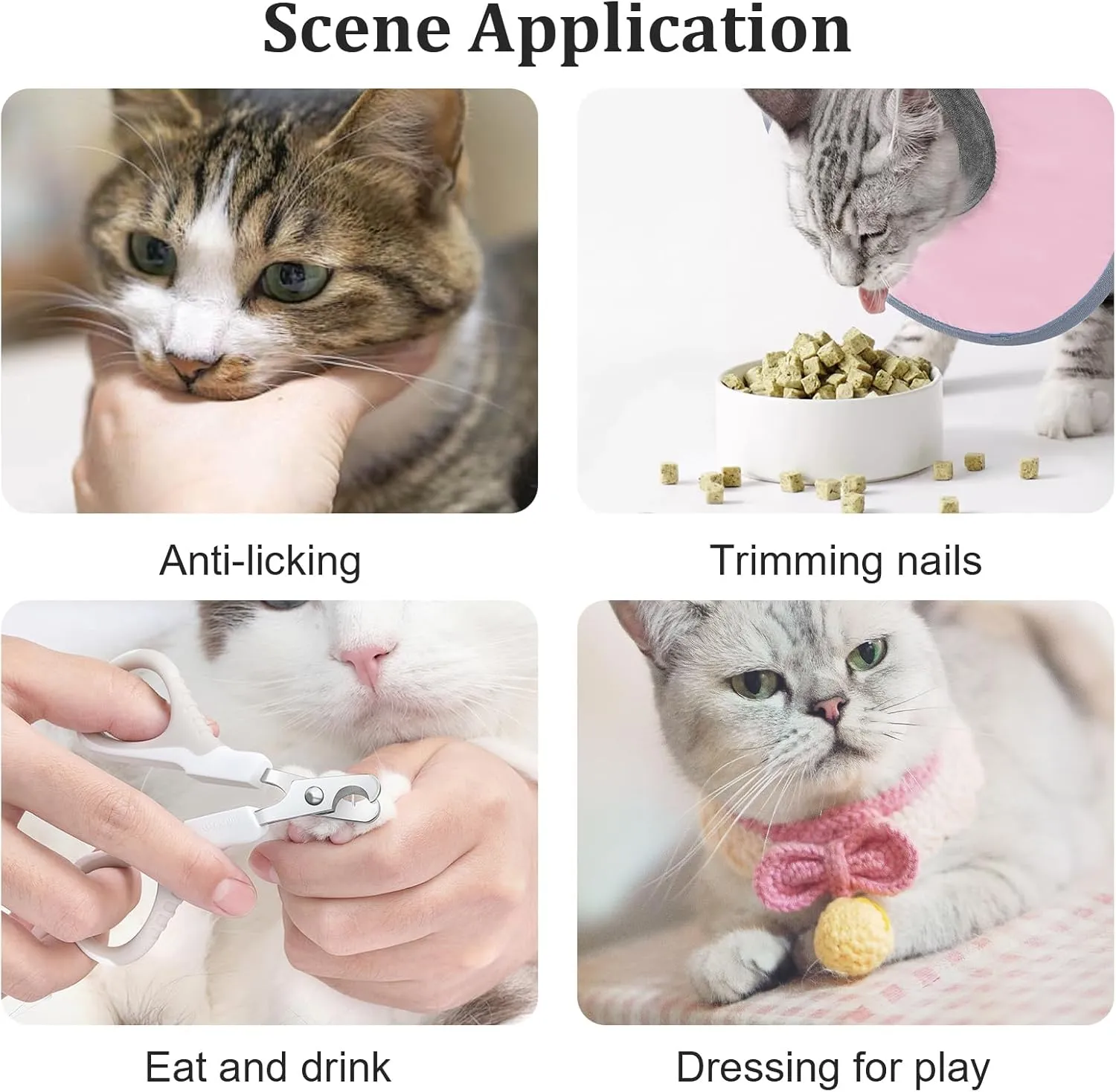 Cat Cone Collar Soft, Cat Recovery Collar to Stop Licking, Waterproof Cats Donut Collars, Adjustable Cats Collars(Pink)