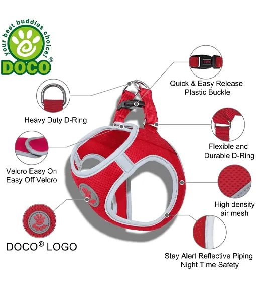 Doco Athletica Quick V Mesh Reflective Harness Pink