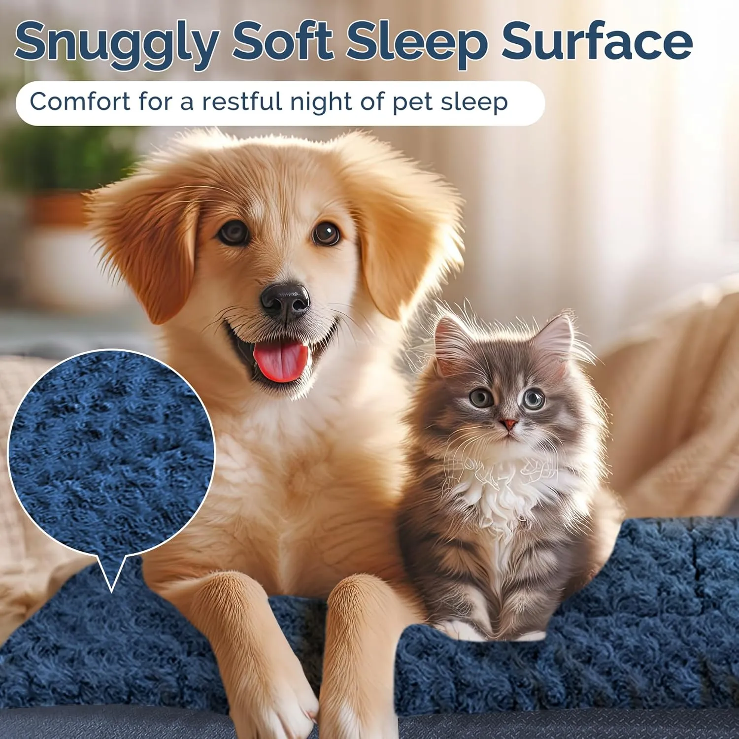 Dog Beds Crate Pad, Dog Bed Mat for Large Dogs Sleeping, Soft, Durable, Washable & Anti-Slip Crate Pads, Reversible Kennel Mat L(35*23*1.5)