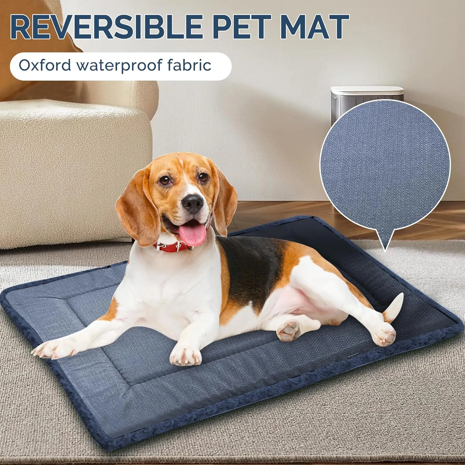 Dog Beds Crate Pad, Dog Bed Mat for Large Dogs Sleeping, Soft, Durable, Washable & Anti-Slip Crate Pads, Reversible Kennel Mat L(35*23*1.5)