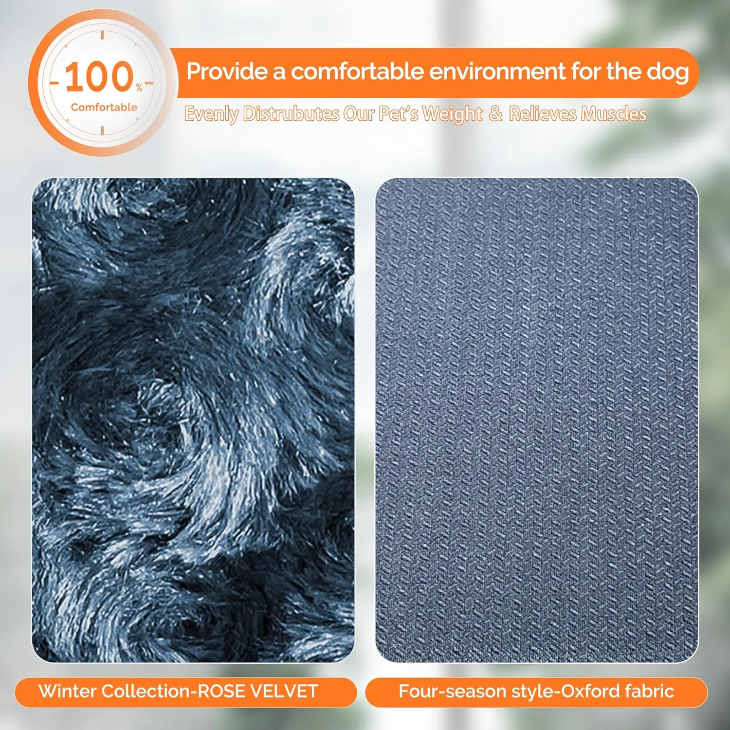 Dog Beds Crate Pad, Dog Bed Mat for Large Dogs Sleeping, Soft, Durable, Washable & Anti-Slip Crate Pads, Reversible Kennel Mat L(35*23*1.5)