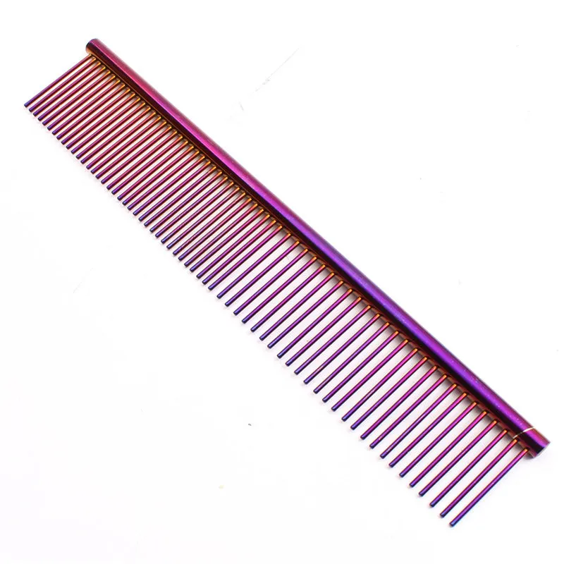 Dog Grooming Comb, Stainless Steel, Available in 6 Colours