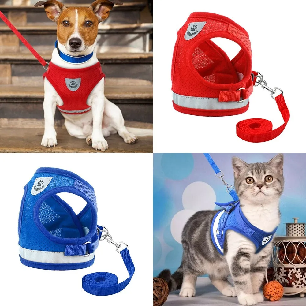 Dog Harness Cat Harness Dogs Leashs Training Soft Mesh Chest Strap