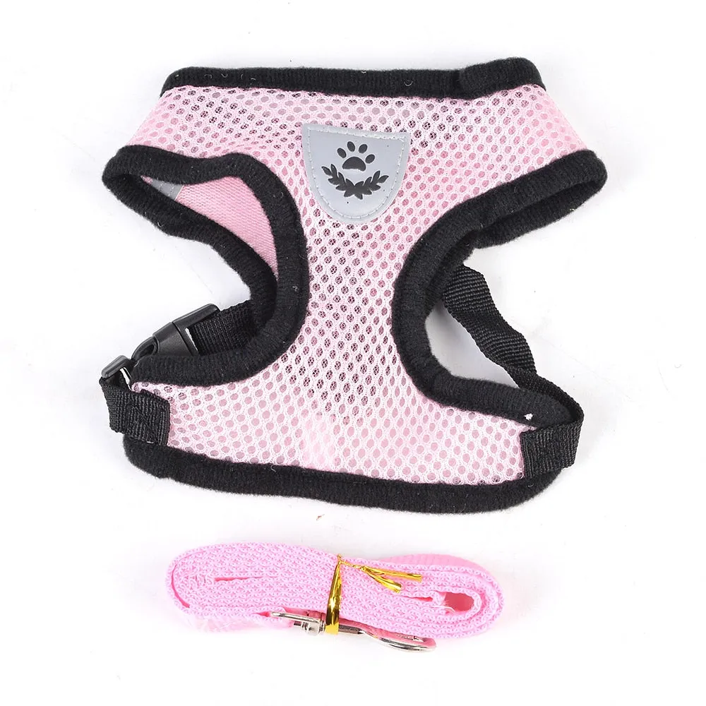 Dog Harness Cat Harness Dogs Leashs Training Soft Mesh Chest Strap