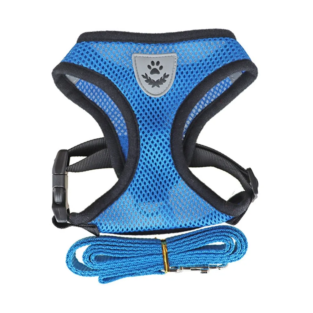 Dog Harness Cat Harness Dogs Leashs Training Soft Mesh Chest Strap