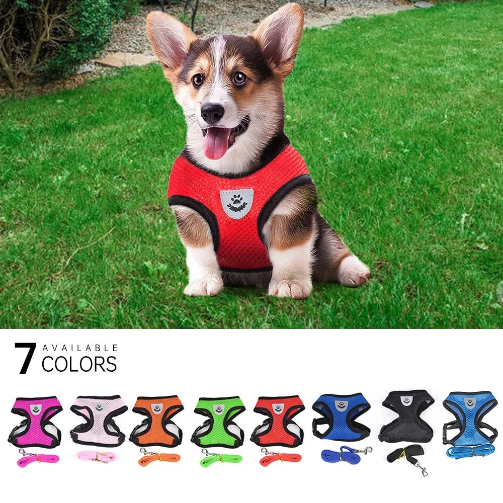 Dog Harness Cat Harness Dogs Leashs Training Soft Mesh Chest Strap