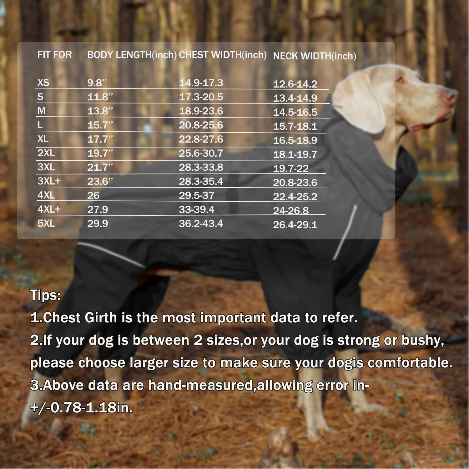 Dog Raincoat with Side Zipper Reflective Tape and Leash Holes,Waterproof Windproof Dirt-Resistant Warmth Dog Jacket with Elasticized Belly and Cuff Designs, Four Legs Design, Elastic Edge- Black M