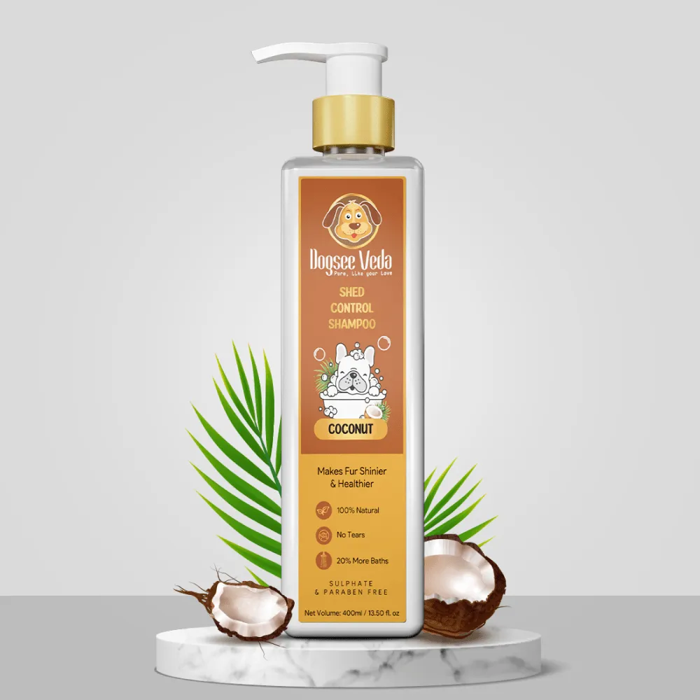 Dogsee Veda Shed Control Coconut Oil Shampoo for Dogs (400ml)