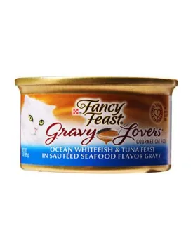 Fancy Feast Gravy Lover O'White Fish Tuna Canned Cat Food 85g