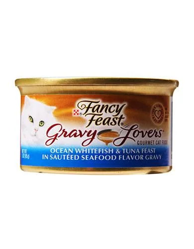 Fancy Feast Gravy Lover O'White Fish Tuna Canned Cat Food 85g