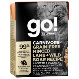 go! Carnivore Grain Free Minced Lamb & Boar Cat Food - 182 g