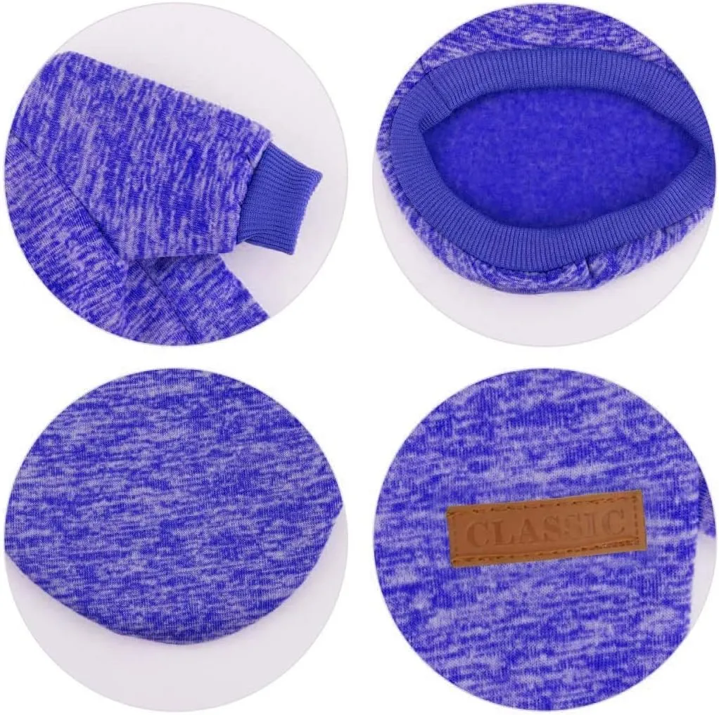 Idepet Pet Dog Classic Knitwear Sweater,Soft Fleece Coat for Small,Medium Dog,Warm Pet Dog Cat Clothes,Soft Puppy Customes (XS, DarkBlue)