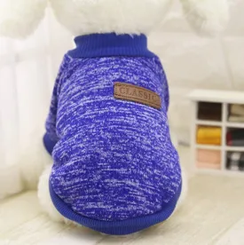 Idepet Pet Dog Classic Knitwear Sweater,Soft Fleece Coat for Small,Medium Dog,Warm Pet Dog Cat Clothes,Soft Puppy Customes (XS, DarkBlue)