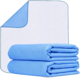 Incontinence Pads (Pack of 2) - Washable, Highly Absorbent Pee Pads for Adults, Kids & Pets - 34x36 inches, Waterproof, Reusable Bed & Underpads