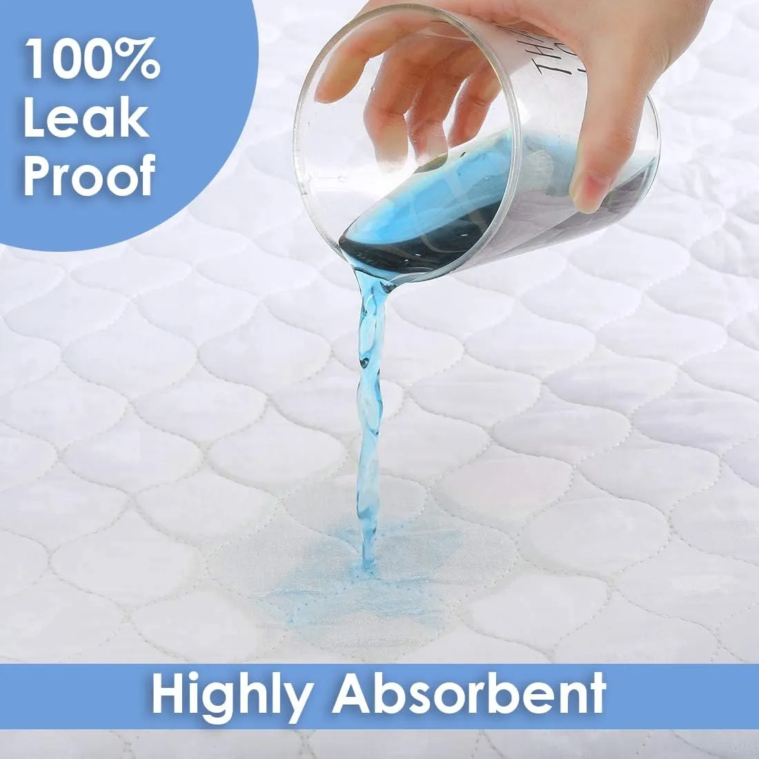 Incontinence Pads (Pack of 2) - Washable, Highly Absorbent Pee Pads for Adults, Kids & Pets - 34x36 inches, Waterproof, Reusable Bed & Underpads