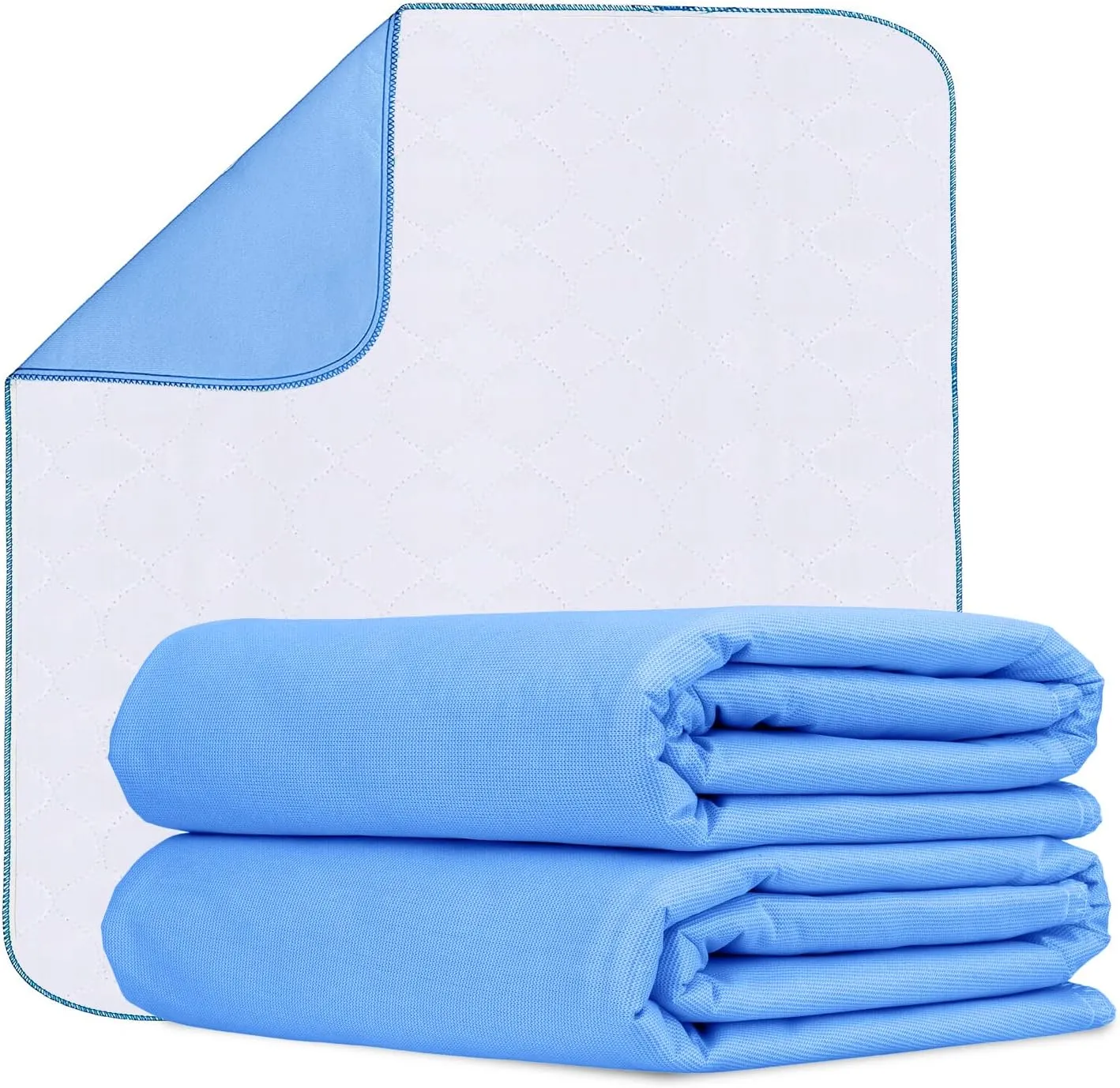 Incontinence Pads (Pack of 2) - Washable, Highly Absorbent Pee Pads for Adults, Kids & Pets - 34x36 inches, Waterproof, Reusable Bed & Underpads