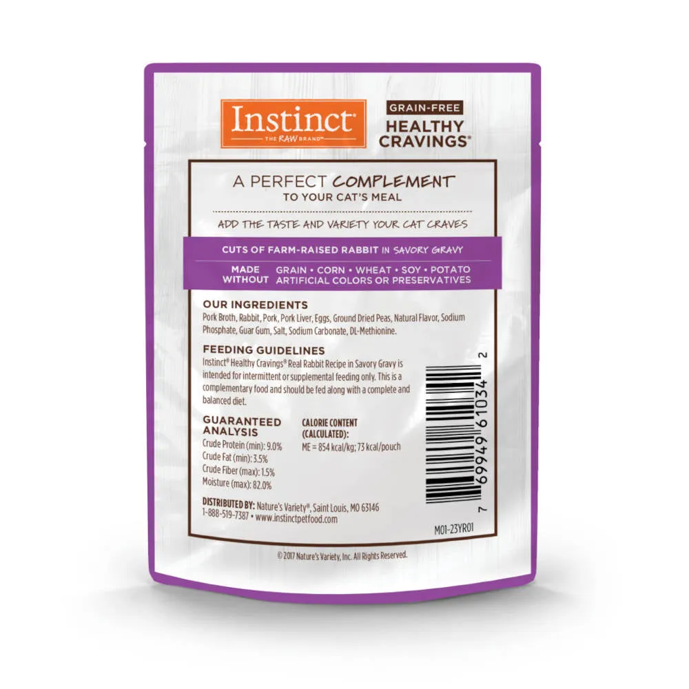 Instinct Healthy Cravings Real Rabbit Grain-Free Wet Cat Food Topper 3oz