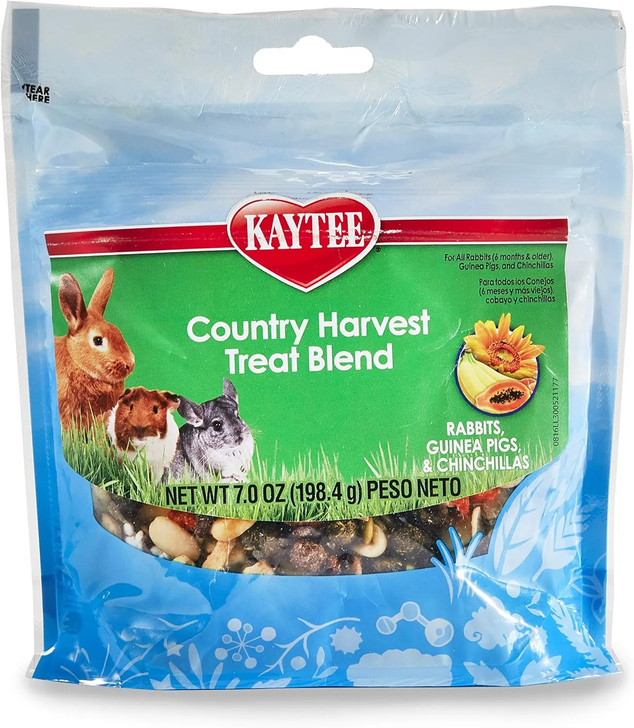 Kaytee Country Harvest Treat Blend for Pet Rabbits, Guinea Pigs and Chinchillas, 7 oz