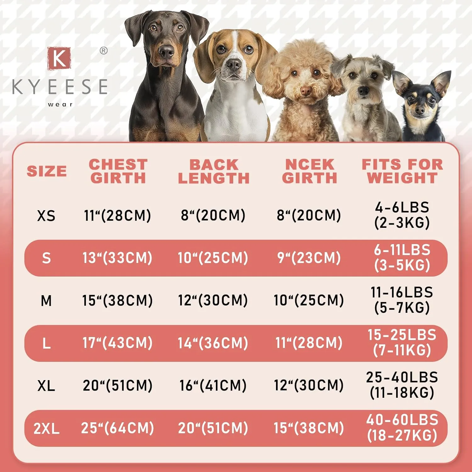 KYEESE Dog Pajamas Stripes 4 Legged Pet Jumpsuit Stretchable Pet Puppy Cat Pajamas Onesie Lightweight Dog Clothes, Ivory Brown, S