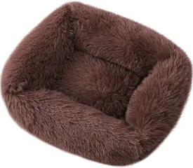 La La Pet Donut Dog Cat Bed Cozy Cave Pet Bed Burrow Dog Bed Calming Cuddler Self-Warming Pet Bed Soft Plush Pet Cushion Improved Sleep for Cats Small Medium Dogs Coffee L
