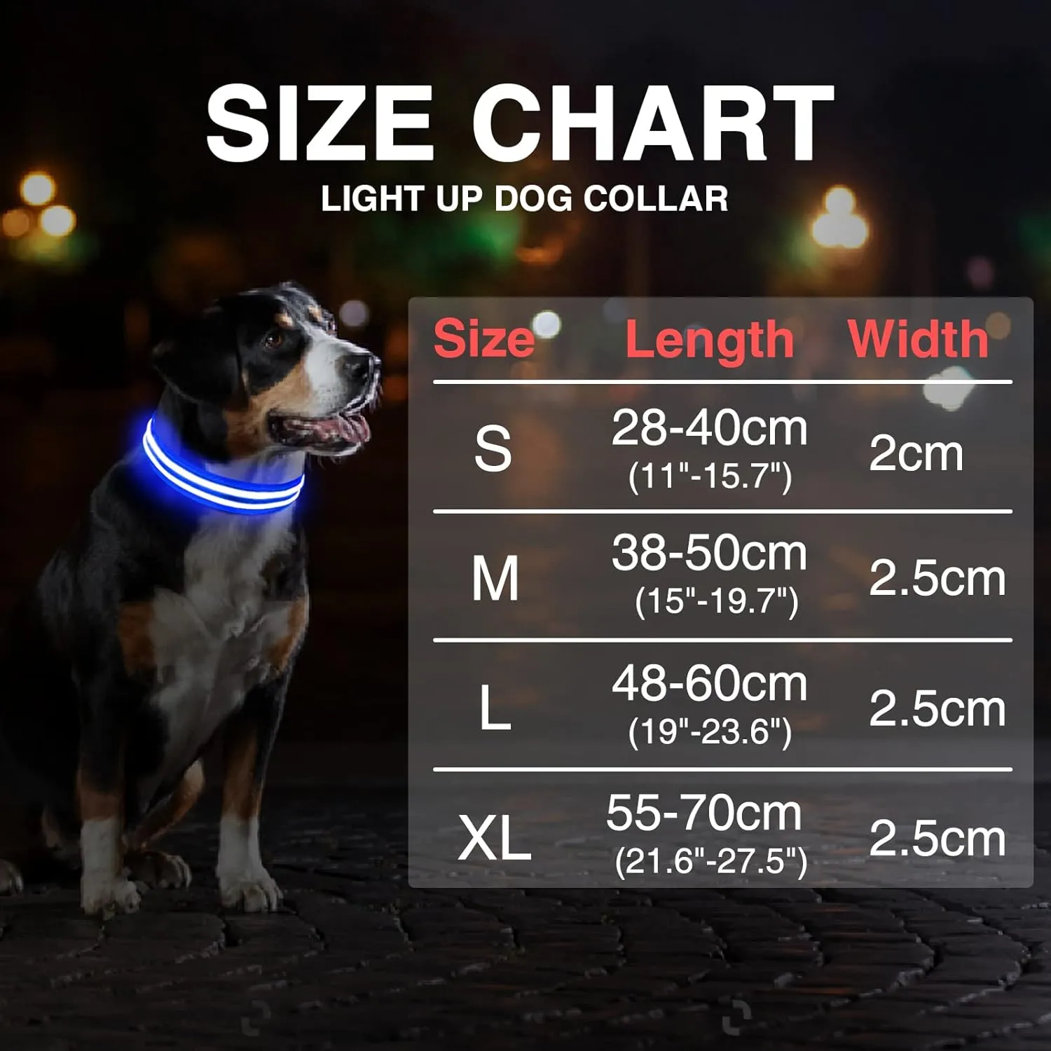 Light up Dog Collar, LED Dog Collar for Large Medium Small Dogs Rechargeable LED Lighted Dog Collar for Night Walking, Waterproof Neon Comfortable Mesh Safety Flashing Lighted up Dog Collar