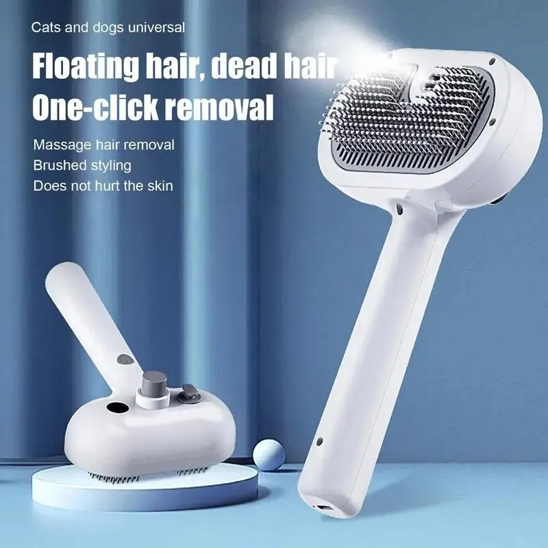 Lizard Vigilante Self-Cleaning Pet Hair Remover Brush for Dogs and Cats - Grooming Tool with Spray Feature