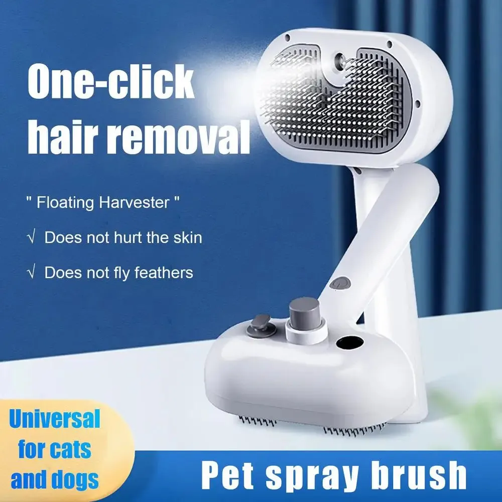 Lizard Vigilante Self-Cleaning Pet Hair Remover Brush for Dogs and Cats - Grooming Tool with Spray Feature