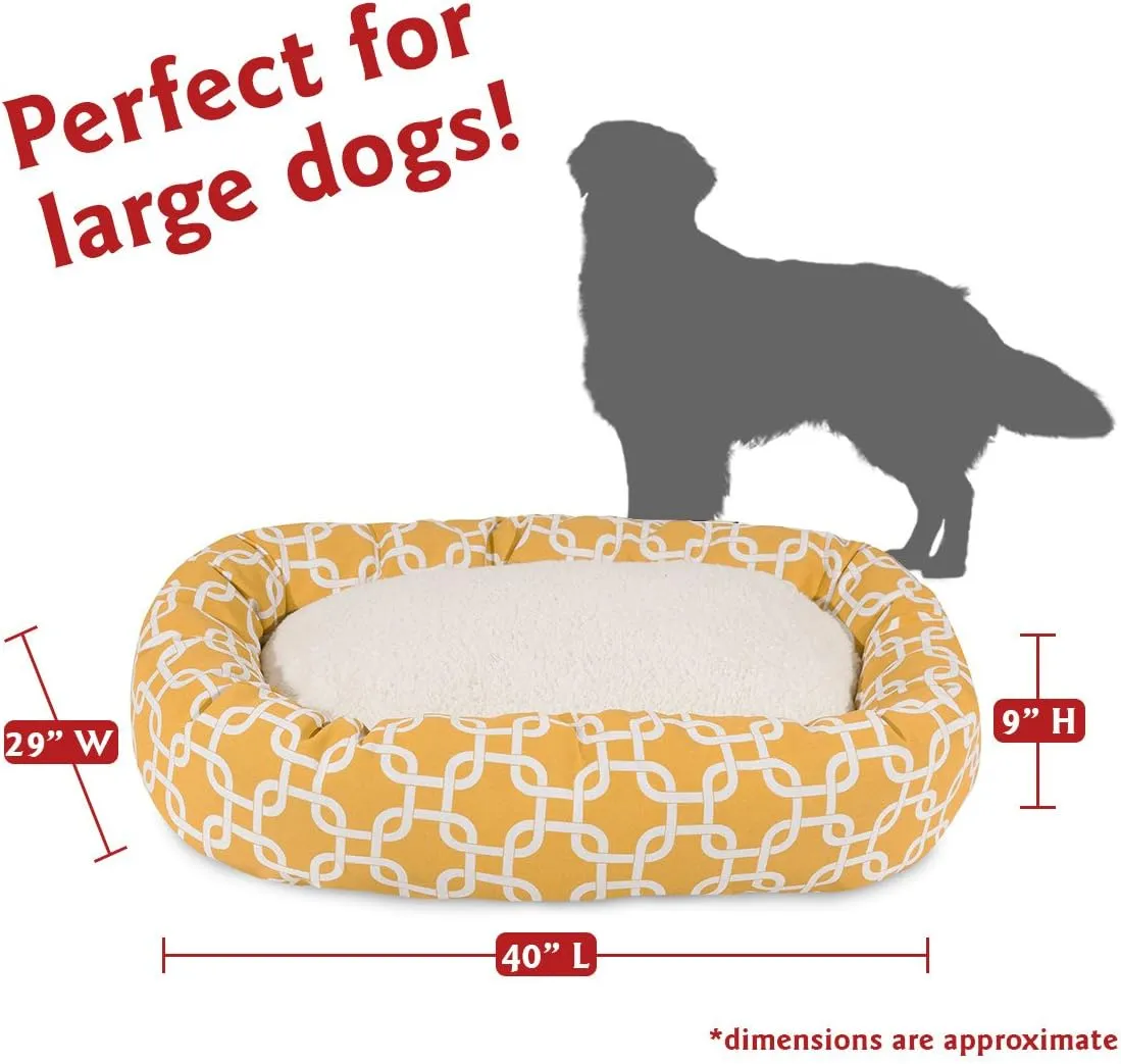 Majestic Pet Links Sherpa Bagel Bed, Large, Yellow