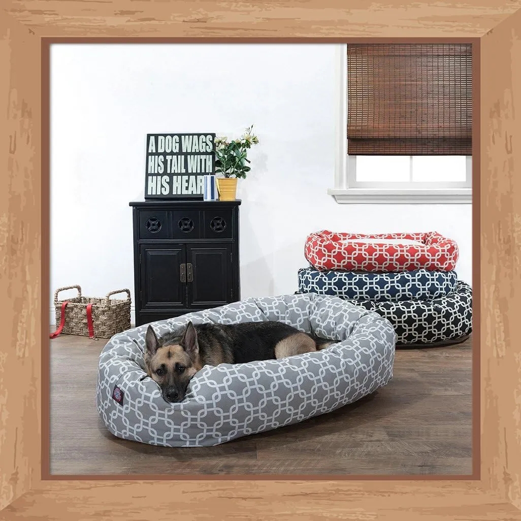 Majestic Pet Links Sherpa Bagel Bed, Large, Yellow