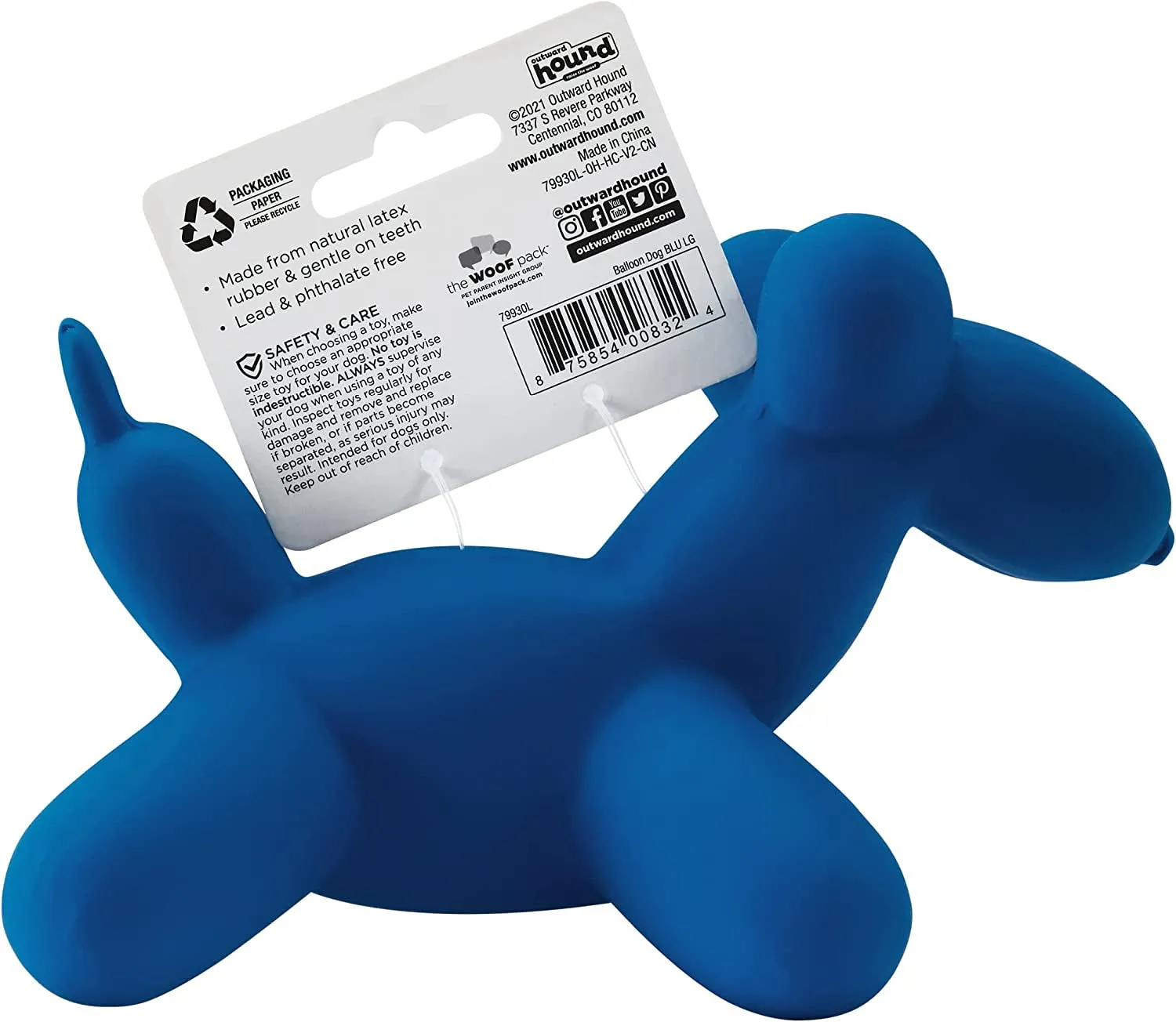 Outward Hound Latex Rubber Balloon Dog Squeaky Dog Toy, Large