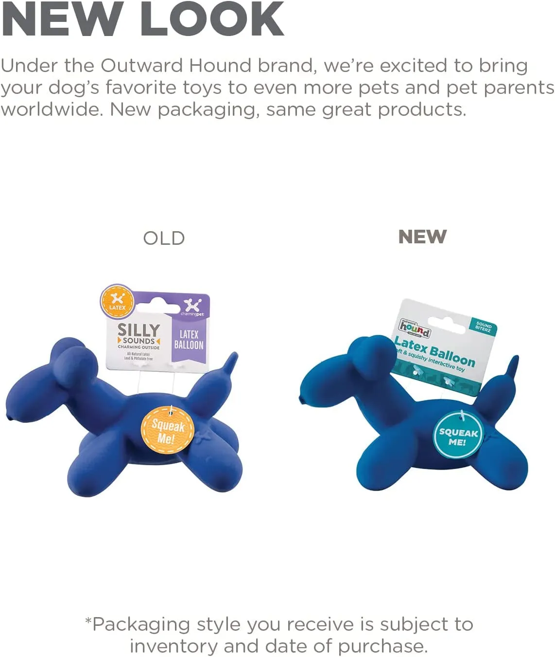 Outward Hound Latex Rubber Balloon Dog Squeaky Dog Toy, Large