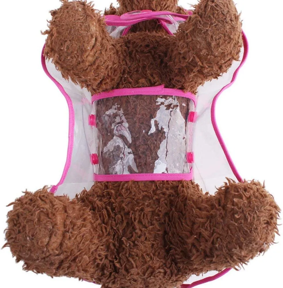 Pet Raincoat,Small Dog Waterproof Puppy Raincoat Coat Transparent Pet Dog Rainwear Clothes for Small Dogs Cats (L, Pink)