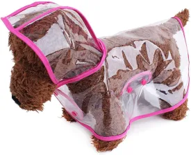 Pet Raincoat,Small Dog Waterproof Puppy Raincoat Coat Transparent Pet Dog Rainwear Clothes for Small Dogs Cats (L, Pink)