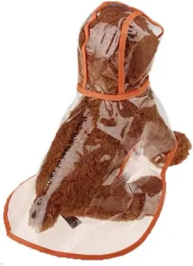 Pet Raincoat,Small Dog Waterproof Puppy Raincoat Coat Transparent Pet Dog Rainwear Clothes for Small Dogs Cats (L,Orange)