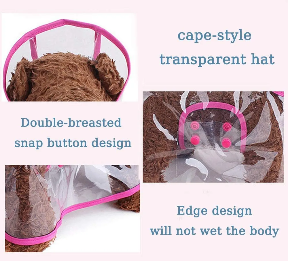 Pet Raincoat,Small Dog Waterproof Puppy Raincoat Coat Transparent Pet Dog Rainwear Clothes for Small Dogs Cats (L,Orange)