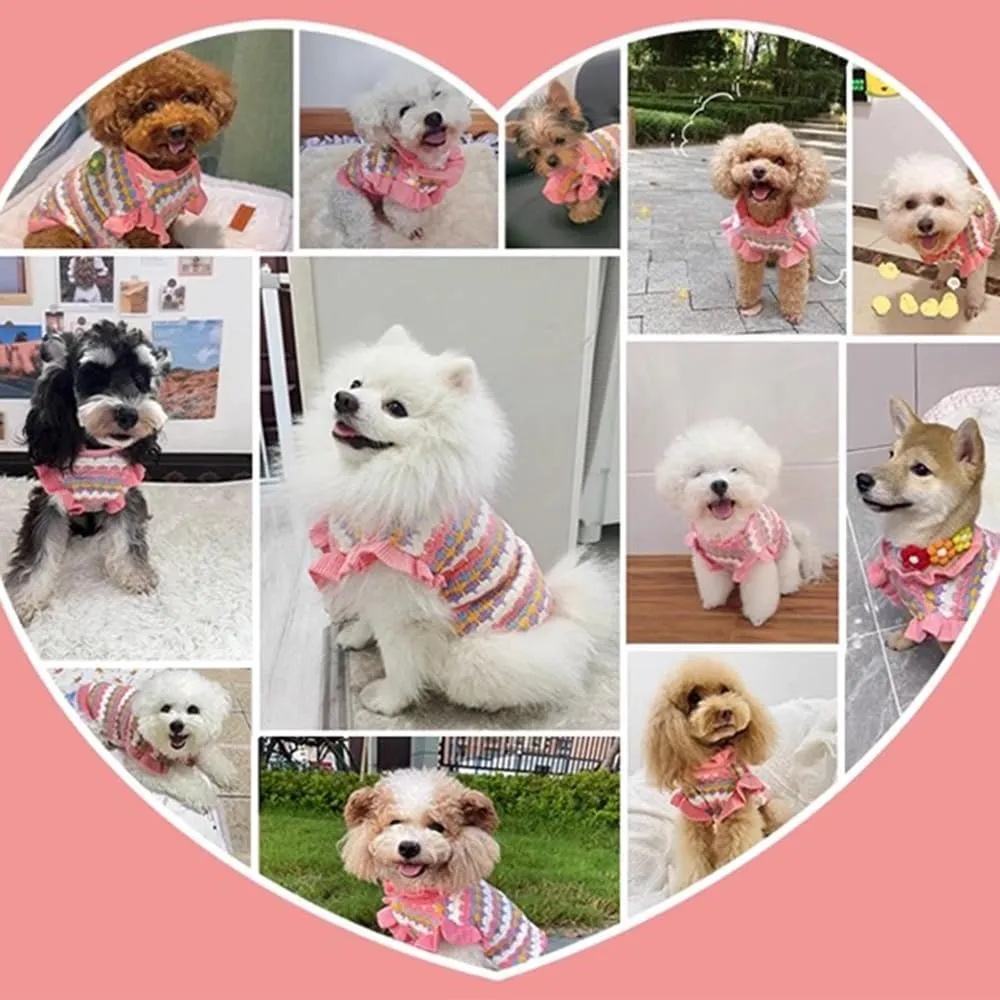 Pink Small Dog Sweater Female, Knitted Cat Sweater, Fall Girl Puppy Clothes, Turtleneck Doggy Cable Knitwear, Warm Pet Clothing for Chihuahua Yorkie Bulldog Teacup (Pink, X-Small)