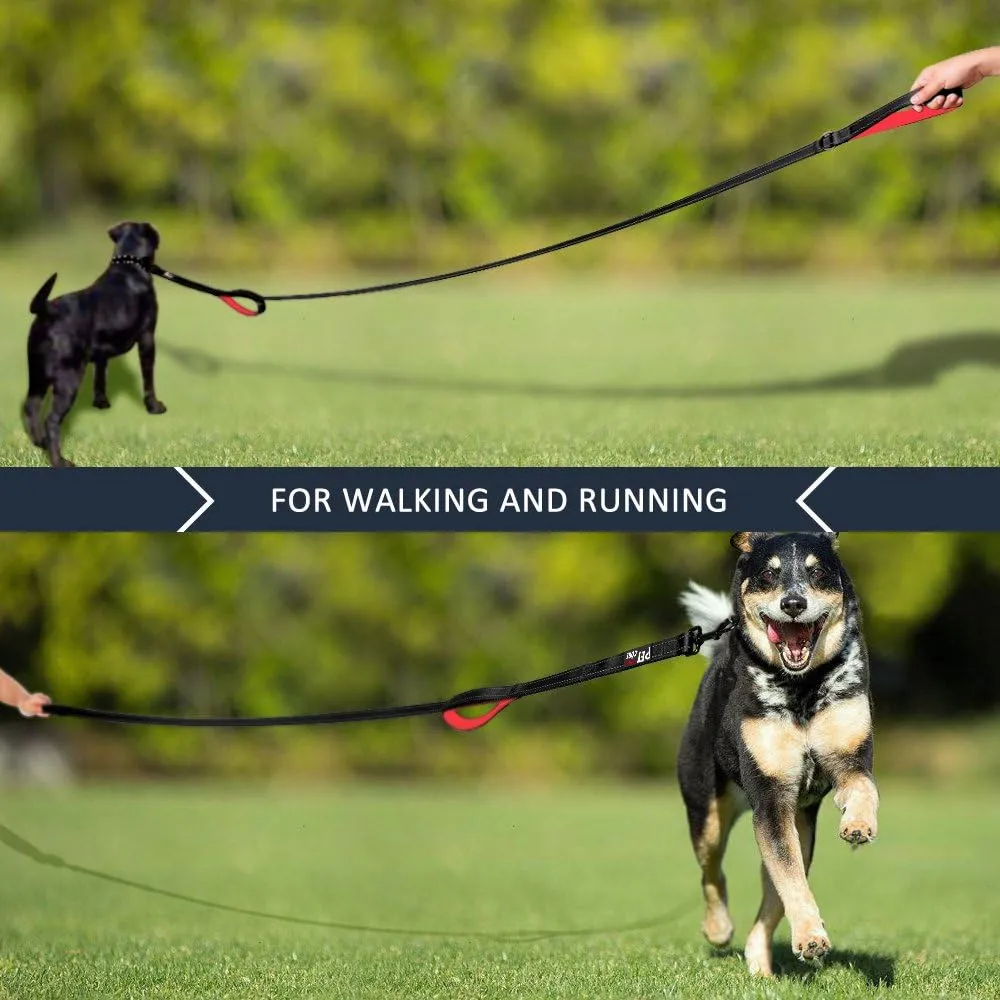 Plutus Pet Double Handle Dog Leash 5ft, Heavy Duty, Reflective Dual Handle Dog Leash for Safety Training, for Medium Large Dogs,2 Handle Leads(Black)