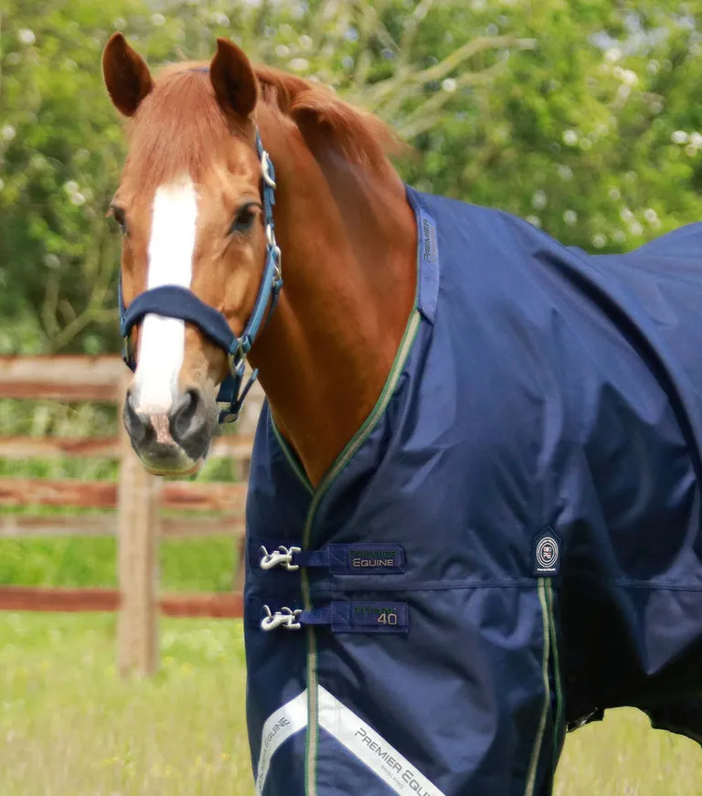 Premier Equine Titan 40g Waterproof Turnout Rug with Sng Fit Neck Cover